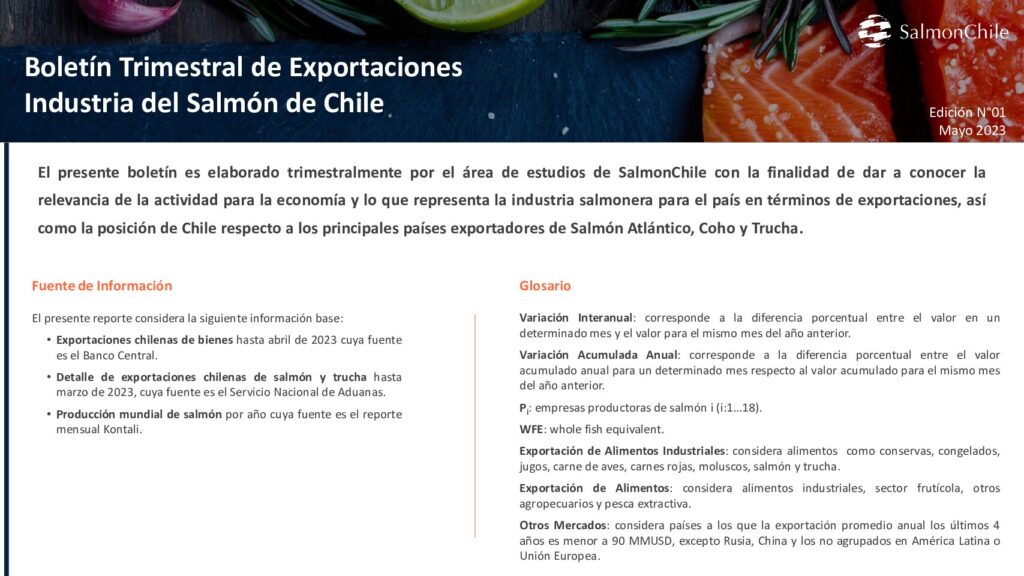 Boletín Trimestral de Exportaciones Industria del Salmón de Chile (Edición N°1)