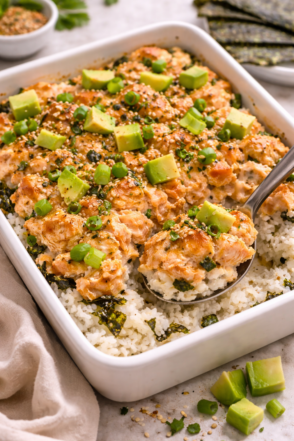 Sushi al horno de salmón de Chile